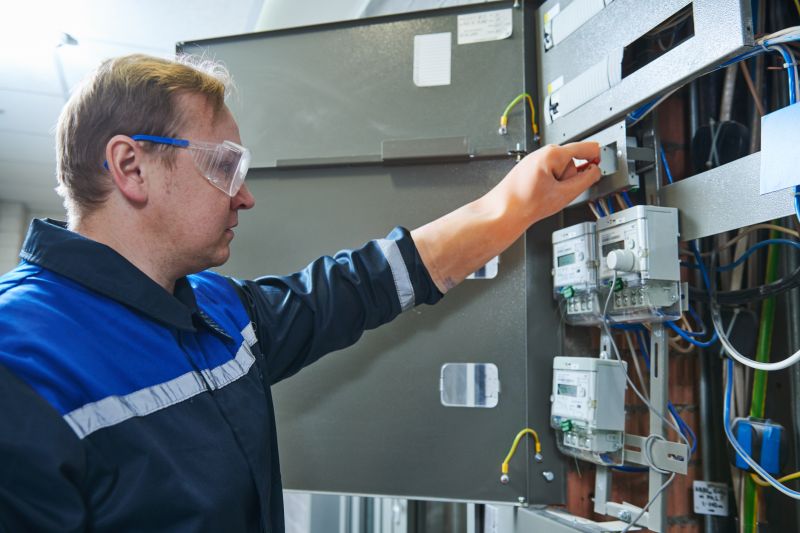 Electrician Working on Circuit